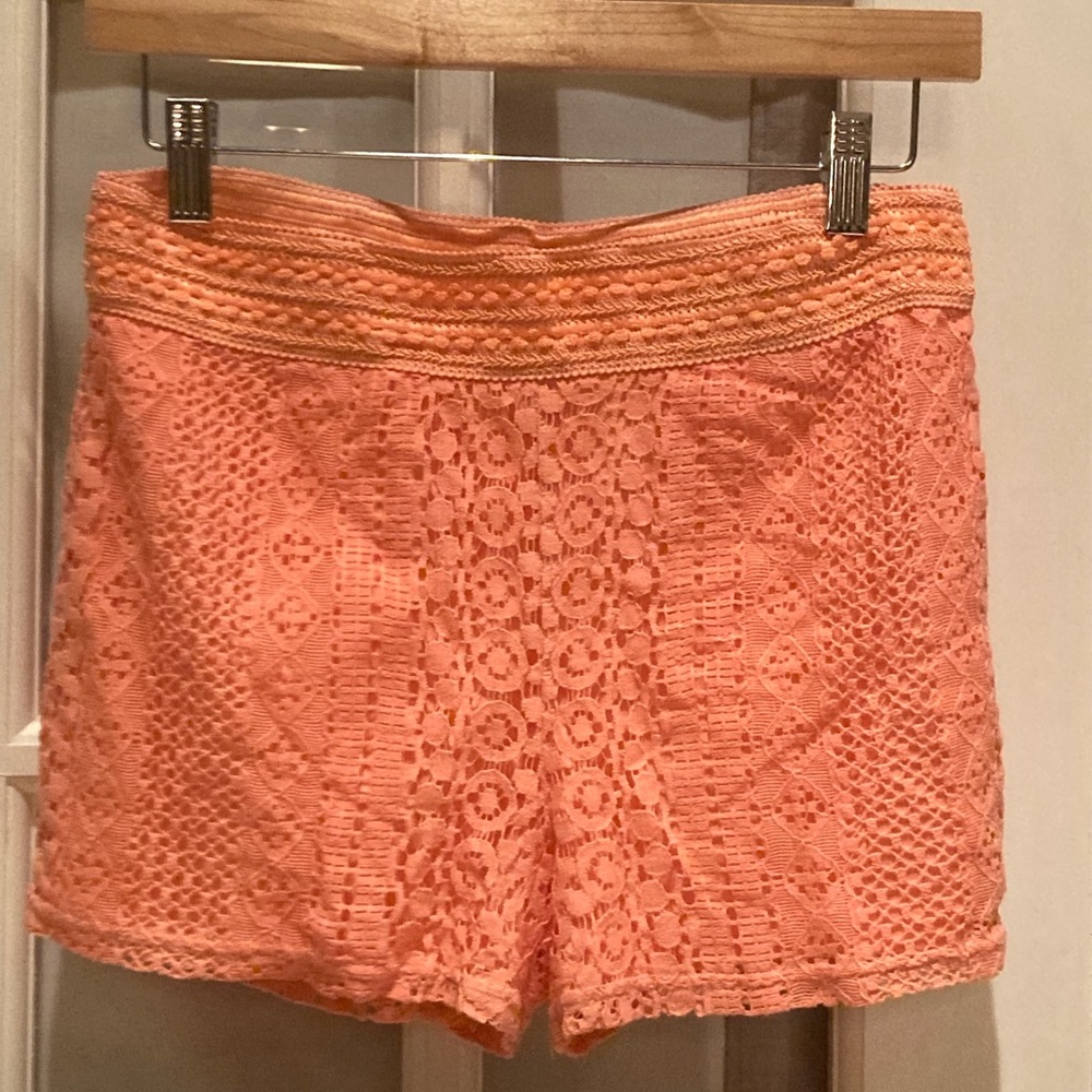 Cato girl’s coral laced shorts size L 14/16